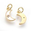 Brass Micro Pave Cubic Zirconia Charms ZIRC-G150-08G-03-2