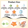 24Pcs 7 Styles Marine Organism Resin Pendants RESI-FS0002-05-4