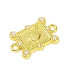 Brass & White ABS Plastic Imitation Pearl Playing Card A Connector Charms KK-M322-23G-2