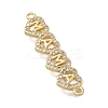 Mother's Day Brass Micro Pave Clear Cubic Zirconia Heart with Word MAMA Links KK-D431-003G-2