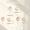 3 Pairs 3 Colors ABS Imitation Pearl Cuff Earrings EJEW-AN0004-65-2