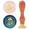 Brass Wax Seal Stamps with Wood Handle AJEW-WH0412-0047-1