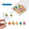 12Pcs 6 Colors Epoxy Resin Pendants RESI-CD0001-05-7