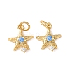 Brass Micro Pave Cubic Zirconia Charms KK-C143-32B-G-1