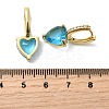 Brass Micro Pave Cubic Zirconia Heart Hoop Earrings EJEW-H171-07G-7