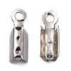 Tarnish Resistant 201 Stainless Steel Fold Over Crimp Cord Ends STAS-R055-08-2