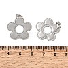 304 Stainless Steel Flower Stud Earrings EJEW-F398-02P-3