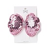 Paillette Cloth Felt Fabric Alligator Hair Clip OHAR-R100-02D-2