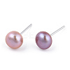 Dyed Natural Pearl Stud Earrings PEAR-N020-06C-4