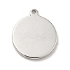 Tarnish Resistant 304 Stainless Steel Pendants Rhinestone Setting STAS-A066-16P-3