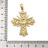 Cross Brass Micro Pave Clear Cubic Zirconia Pendants KK-G435-25G-6