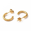 304 Stainless Steel Ring Stud Earrings EJEW-C004-12C-G-2