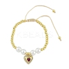 Rack Plating Brass Stretchable Bracelets with Cubic Zirconia for Women BJEW-D047-02G-02-1