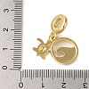 Rack Plating Brass Deep Sky Blue Enamel European Dangle Charms KK-P279-35G-3
