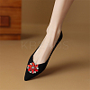 4Pcs 2 Styles Flower Alloy & Glass Shoe Buckle Clips AJEW-WR0002-32-7