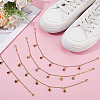 12Pcs 6 Colors Alloy Glass Rhinestone Shoe Chains HJEW-DR00105-4
