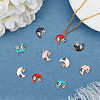 48Pcs 6 Colors Rack Plating Alloy Enamel Pendants ENAM-FH0001-15-3