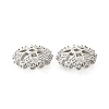 Flower Brass Clear Cubic Zirconia Bead Caps KK-V008-04P-2
