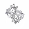 Non-Tarnish 304 Stainless Steel Leaf Open Cuff Ring RJEW-T023-56P-1