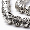 Electroplated Natural Lava Rock Beads Strands G-T098-01D-10-3