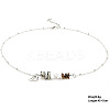 Naatural Dalmatian Jasper & Tiger Eye & Howlite Chip & Alloy Constellation Pendant Necklaces WGB0CBC-09-2