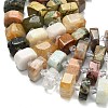Natural Yellow Hematoid Quartz & White Moonstone & Quartz Crystal & Green Opal & Multi-Moonstone & Rhodonite Beads Strands G-L642-H07-01-4