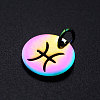 Rainbow Color Ion Plating(IP) 201 Stainless Steel Charms STAS-Q201-JN166-12-2