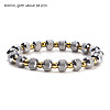 Two Tone 8MM 304 Stainless Steel Diamond Cut Rondelle Beads Stretch Bracelets WG8EF3C-02-1