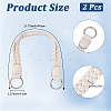2Pcs Braided PU Leather Handles PURS-CL0001-18A-2