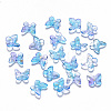Two Tone Transparent Spray Painted Glass Charms LS-GLAA-T016-22C-1