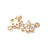 Brass Pave Cubic Zirconia Connector Charms ZIRC-L105-01G-01-2