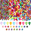 800Pcs 3 Styles Cross Theme Acrylic Beads MACR-PA0001-45A-1