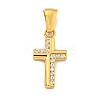 Ion Plating(IP) 304 Stainless Steel Cubic Zirconia Pendants STAS-C102-04A-G-1
