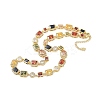 Brass Colorful Cubic Zirconia Cup Chain Oval & Rectangle Necklaces for Women NJEW-M079-05G-4
