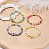 Glass & Resin Evil Eye Beaded Stretch Bracelet for Women BJEW-JB08599-2