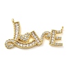 Valentine's Day Rack Plating Brass Micro Pave Clear Cubic Zirconia Pendants KK-C047-13G-1