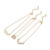 3Pcs Alloy Rhinestones Anklets LS-AJEW-S083-01G-11-2