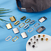 40 Bags 5 Colors Iron & Brass Peaked Cap Adjuster Kits FIND-GA0007-45-4