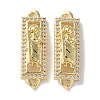 Rack Plating Brass Clear Cubic Zirconia Saint Connector Charms KK-C084-36B-G-1