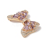 Brass Micro Pave Cubic Zirconia Pendants with Glass KK-U052-27G-02-2