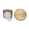 Natural Rose Quartz Adjustable Rings X-RJEW-I108-02AS-03-5
