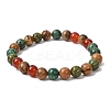 Natural Picture Jasper & African Turquoise & Carnelian Beads Stretch Bracelets for Women Men BJEW-P398-01D-4