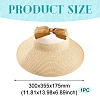 1Pc Women Straw Floppy Wide Brim Sun Hat AJEW-TA0002-59A-3