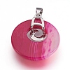 Natural Banded Agate Pendants KK-F751-D17-3