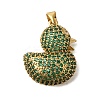 Rack Plating Brass Micro Pave Cubic Zirconia Pendants ZIRC-F142-01G-02-1