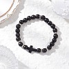 4Pcs 4 Colors Synthetic Turquoise Beaded Stretch Bracelets for Women BJEW-JB12288-4