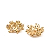 Brass Micro Pave Clear Cubic Zirconia Bead Caps KK-K374-24G-2