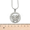 201 Stainless Steel Crystal Rhinestone Ring with Hollow Butterfly Pendant Necklaces for Women NJEW-P327-01P-5