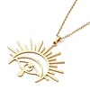 201 Stainless Steel Sun with Eye Pendant Necklace with Cable Chains NJEW-Q317-02G-2