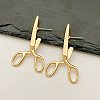 Alloy Scissor Stud Earrings for Unisex EJEW-V006-06KCG-1